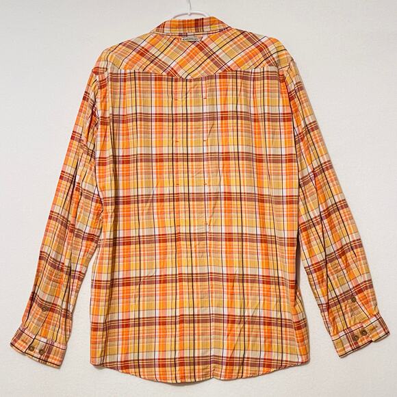Exofficio Outdoor Shirt Men's Large Orange Long Sleeve Vented Quick Dry Pockets - Picture 2 of 6